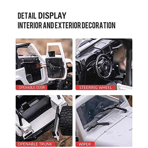 RC Car 1/14 Scale Remote Control Car 2.4GHz 4WD Off Road RC Vehicle Crawler 30km/h High Speed with LED Light RC Racing Car 4X4 All Terrain Climbing Buggy Toys for Adults (2batterys) - size: 2battery packs