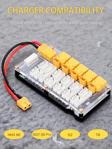 Lipo Battery Charger Board, Lithium Batteries Charging Parallel XT30 XT60 Plug, 2‑6s Balance Charger Board for Imax B6, Q6 Pro, D2 T8