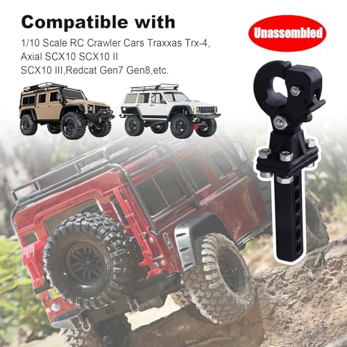 Hobbypark Metal Scale Trailer Hitch Tow Hook Drop Hitch Receiver for 1/10 RC Crawler Traxxas TRX4 Axial SCX10 Rear Bumper Parts (Black)