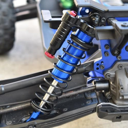 GPM Aluminum 6061-T6 Rear L-Shape Piggy Back (Built-In Piston Spring) Adjustable Spring Dampers 143Mm - 2Pc Set For TRAXXAS 1/8 4Wd Sledge Monster Truck-95076-4 (Black) - color: Black