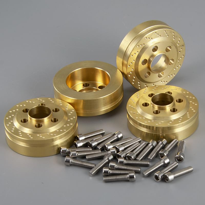 RCLions 4pcs Brass RC Wheel Weight Block 56g Counterweight Upgrade Parts for 1.9" 2.2" Beadlock Wheels