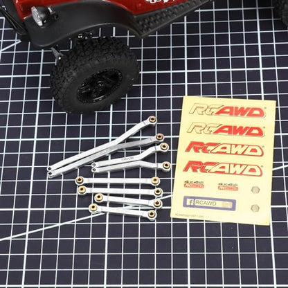 RCAWD for Hobby Plus CR18P RC Linkage High Clearance Tie Rods Set Link for Rock Van, Trail Hunter, EVO Harvest, FUR-2411 Upgrades Parts Sliver - color: Sliver
