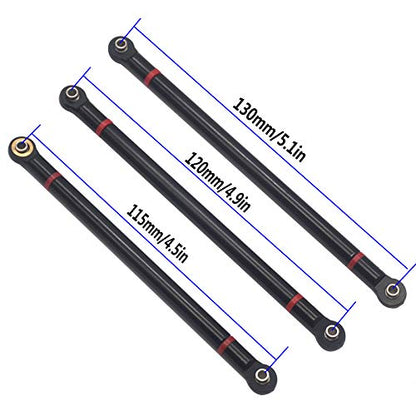 8Pcs Vgoohobby Aluminum Alloy Link Rod Chassis Linkage 313mm Wheelbase Compatible with Axial SCX10 90046 90047 1/10 RC Crawler Car