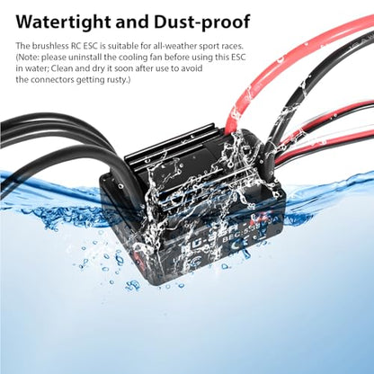 Brushless ESC, Electronic Speed Controller Black T Plug for 1/10 RC Crawler Cars - color: Black T Plug