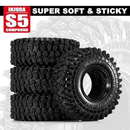 INJORA 1.3" Crawler Tires 70 * 26mm S5 for 1/18 1/24 RC Crawlers (T1311)