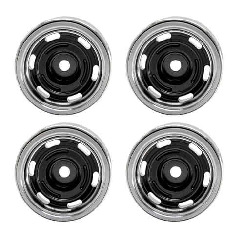 1.0 Beadlock Wheels, 4pcs Black | Aluminum RC Rims Hub with Positive Offset 7mm Hex for 1/18 1/24 RC Crawler Traxxas TRX4M Axial SCX24 AX24 FMS FCX24 Upgrades - color: Four Hole Model-black