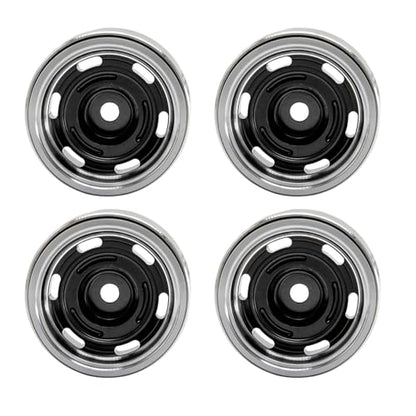 1.0 Beadlock Wheels, 4pcs Black | Aluminum RC Rims Hub with Positive Offset 7mm Hex for 1/18 1/24 RC Crawler Traxxas TRX4M Axial SCX24 AX24 FMS FCX24 Upgrades - color: Four Hole Model-black