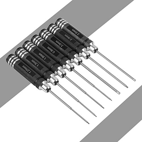Rc Tool Kit, Hex Screw Driver Set, Screwdriver Bit Set, for Traxxas Rc Car | Screwdriver Kit 0.9mm, 1.27mm, 1.3mm, 1.5mm, 2.0mm, 2.5mm, 3.0mm, Key Driver Repair Tools, for Rc Car Traxxas Helicopter 7pcs