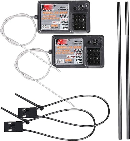 Globact Flysky FS-GR3E AFHDS Long Range 2.4G 3CH Receiver for FS-GT2 FS-GT2B FS-GT3B FS-GT3C FZ-IT4S Transmitter RC Car Boat (2 Pcs) | AFHDS Long Range 2.4G 3CH Receiver Surface Receiver Fits RC Car RC Boat - size: 2 Pcs