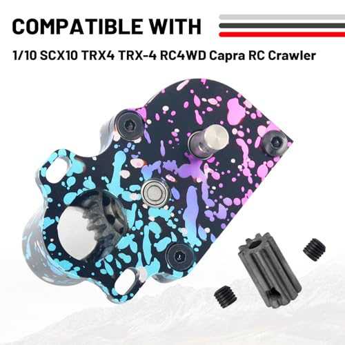 OGRC LCG Low Speed Transmission Complete Gearbox with 9T Motor Pinion for 1/10 Axial SCX10 TRX4 RC Crawler DIY Accessories (Aluminum)