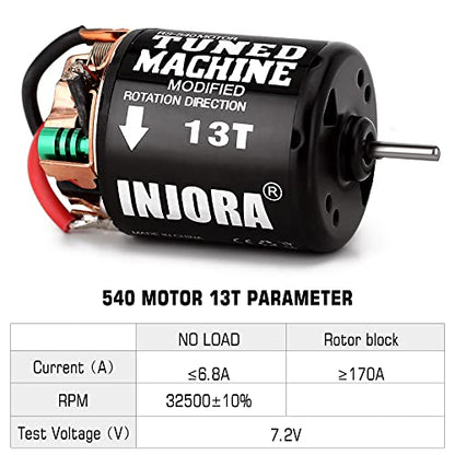 INJORA 540 Brushed Motor 35T Waterproof Motor for 1/10 RC Cralwer（13T） - size: 13T
