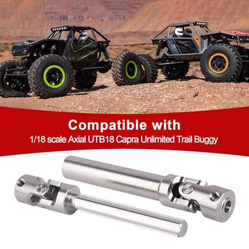 Stainless Steel Driveshaft Heavy-Duty Universal Joint Drive Shaft 82-120mm for 1/18 RC Rock Crawler Axial UTB18 Capra Unlimited Trail Buggy Upgrade Parts Replacements(Rear) - style: Rear