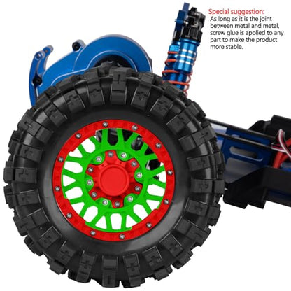 12mm/14mm/17mm RC Truck Wheel Tires for 1/10 Rustler Stampede Hoss,Granite Vorteks Big Rock,Axia 1 L0si Red cat Rc 4wd,Hard Plastic RC Truck Tires,RC Monster Truck Car Wheels,4PCS Red&Green - color: Red&green