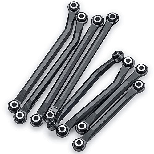 Metal Linkage High Clearan Steering Link Set, Black | For 1/18 TRX4-M Bronco Defender, RC Crawler Car - color: Black