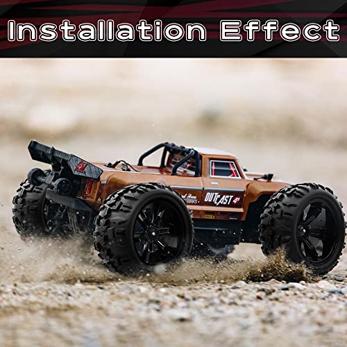 GLOBACT 1/8 1/10 RC Monster Tires 17mm Hex RC Wheels and Tires PreGlued | Preglued RC Tires, Fits TRX E-Revo/T-Maxx/Summit/Kraton/Outcast