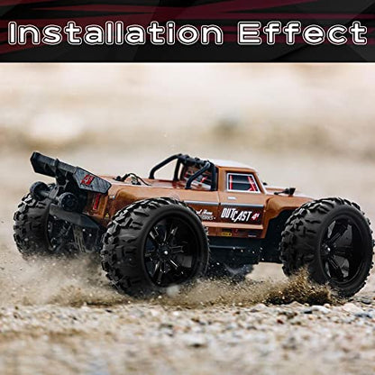 GLOBACT 1/8 1/10 RC Monster Tires 17mm Hex RC Wheels and Tires PreGlued | Preglued RC Tires, Fits TRX E-Revo/T-Maxx/Summit/Kraton/Outcast