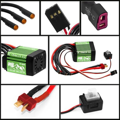 GOUPRC S3548 1900KV Outrunner Brushless Motor with 80A Brushless Crawler ESC Electric Speed Controller Combo Set for 1/10 1/12 RC Crawler Car Upgrades - color: Green 1900kv Motor & 80a Esc