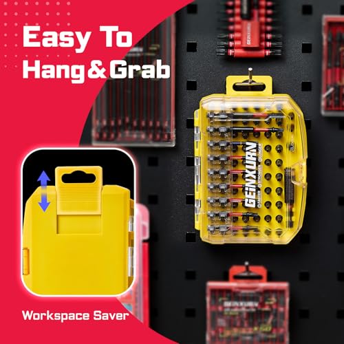 83Pieces Impact Screwdriver Bits Set, Magnetic S2 Steel Torx/Security Torx Insert Power Bits Tips Set with Impact Bit Holder and 1/4”Socket Adapter (Yellow Storage Box Case)