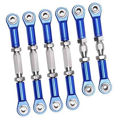 Hobbypark Aluminum Adjustable Tie Rods Toe Links Set Linkage Steel Turnbuckles for Arrma 1/10 Granite 4X4 Replacement (6-Pack) (Navy Blue)