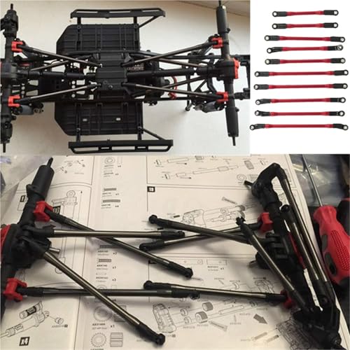 RC Models Parts For Axial For SCX10 II 90046 For 1/10 RC Crawler Car 10Pcs Set Metal Link Set Plastic Rod End