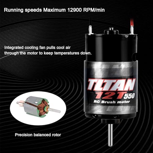 RC Car Motor Waterproof 550 12T Brushed Motor for 1:10 RC Crawler Axial SCX10 AXI03007 JL 90046 TRX4 TRX6 RC Car Truck Boat - size: 12T