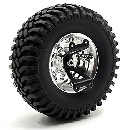 Metal Spare Tire Rack,RC Rear Spare Tyre Tire Bracket Wheel Holder Carrier Decoration Accessories Compatible with Axial SCX10 D90 Tamiya CC01 Wrangler Tra-xxas TRX4 1/10 RC Crawler Car