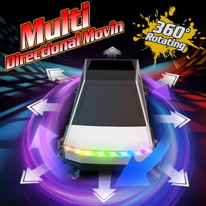 Gesture Sensing RC Stunt Car, RC Drift Car 360°Rotating Drifting RC Cars 1/28 4WD Drift RC Stunt Cars with Colorful Light 2.4GHz Remote Control Truck Gifts Toy for Kids Boys 8-12 - color: Silver