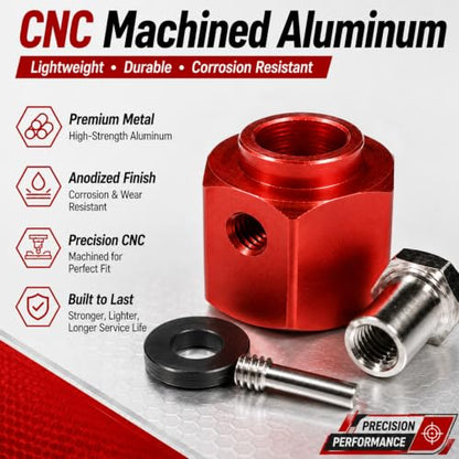 4PCS 12mm Hex Hub 10mm Offset Wheel Hex Extension for Traxxas TRX4 TRX6 | CNC Metal Wheel Spacer for RC Crawlers Helps Increase Track Width and Side-Hill Stability Reduce Vibration Add Tire Clearance - color: red