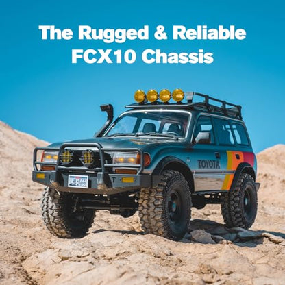 FMS FCX10 1/10 RC Crawler Land Cruiser LC80 Toyota Licensed, 4WD 2.4Ghz RC Rock Crawler, Hobby Grade Off-Road RC with Lighting, Climbing Car Remote Control Car for Adults Grey RS Need to Complete - color: Gray