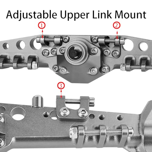 Full CNC Machined F9 Offset Portal Front Rear Axle with Adjustable Link Mount for 1/10 RC Crawler Capra Gmade R1 Rock Buggy LCG Cheater Rigs 1.9 UTB Shafty (Titanium) - color: Titanium