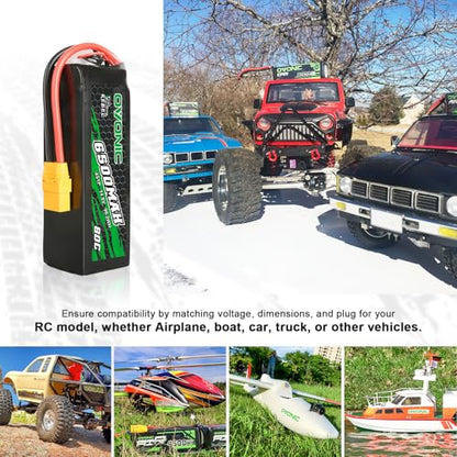 OVONIC 80C 4S 6500mAh 14.8V Lipo Battery with XT90 Connector for arrma 1/5, 1/8 Scale RC Cars and Trucks Buggy Truggy