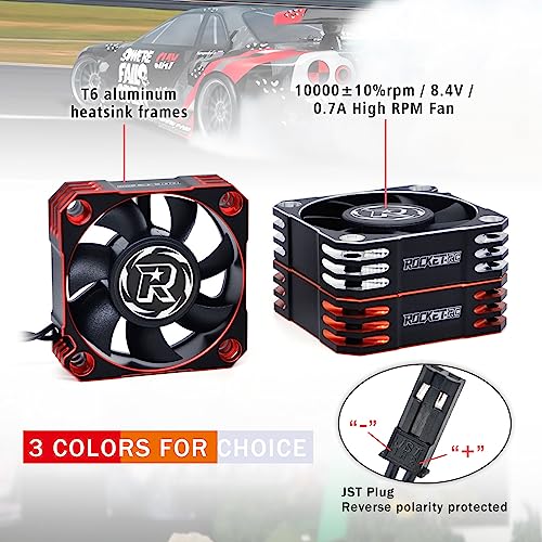 Motor Cooling Fan 50mm RC Motor Heatsink 10000RPM ESC Fan for RC Car 1/5th Scale Car Turck (Black+Silver) - style: Silver