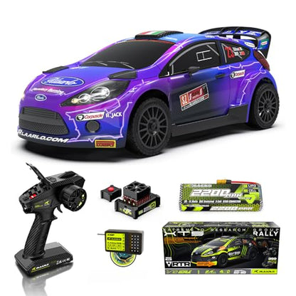 CROBOLL 1/10 Brushless RC Cars with Gyro, Max 50 mph Fast RC Rally Car,RTR | RLAARLO Fast RC Car 2.4Ghz All Terrain RC Cars, Waterproof 4x4 Hobby Remote Control Car RC Truck with 3S Battery, Purple - color: Purple