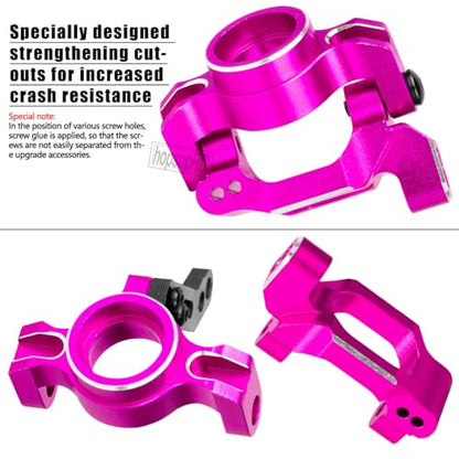 Alloy Metal Shocks&Drive Shaft Axles&Suspension Arms&Steering Block&Camber Links Toe Links&Gearbox&Body Posts Mount&Shock Tower Upgrades Parts for 1/18 LaTrax Teton Desert Prerunner,Pink - color: Pink(for 1/18)