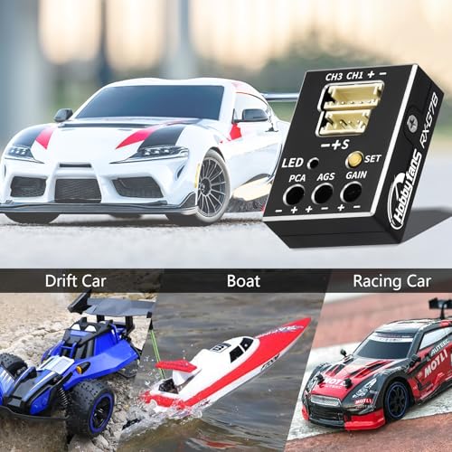 3 Axis Gyro Module RC Car Gyro Stabilizer with Aluminum Case Automatic Stability Control Gyro Sensitivity Adjustable for RC Crawlers Cars and Boats