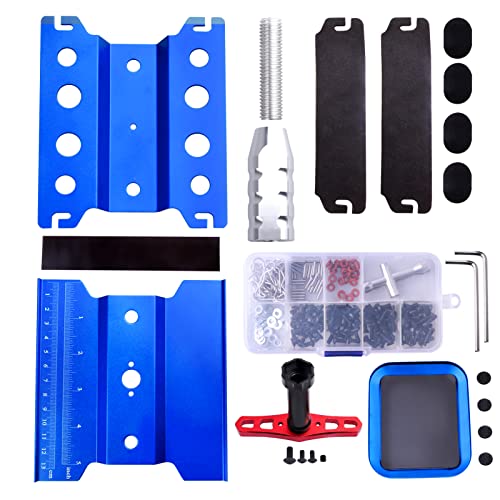 RC Car Work Stand RC Tool Kit Repair Workstation Aluminum Alloy 360 Degree Rotate w/Screw Kit & Screw Tray, Wheel Wrench for 1/8 1/10 1/12 1/16 Scale Models Cars Trucks (Navy Blue) - color: Navy Blue