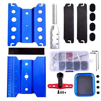 RC Car Work Stand RC Tool Kit Repair Workstation Aluminum Alloy 360 Degree Rotate w/Screw Kit & Screw Tray, Wheel Wrench for 1/8 1/10 1/12 1/16 Scale Models Cars Trucks (Navy Blue) - color: Navy Blue