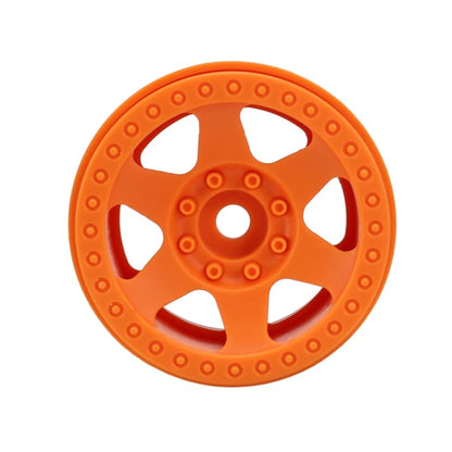 4PCS Plastic 2.2 Inch Beadlock Wheel Rim Wheel Hub 12mm Drive Hex Compatible with 1/10 RC Crawler Car for Axial SCX10 90046 TRX4 Wraith RR10 Capra(Orange) - color: Orange