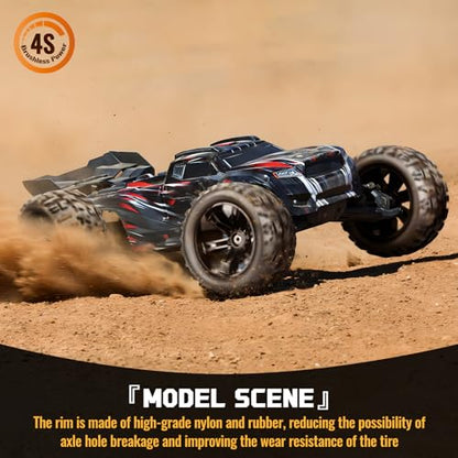 Preglued 1/8 Monster Truck Ties and Wheels OD 5.9" 17mm Hex MT Tires Wheels Set fit Traxxas Maxx E-Revo 2.0 3.3 Summit Revo 3.3 Arrma Kraton Outcast 4-6S Brushless Power