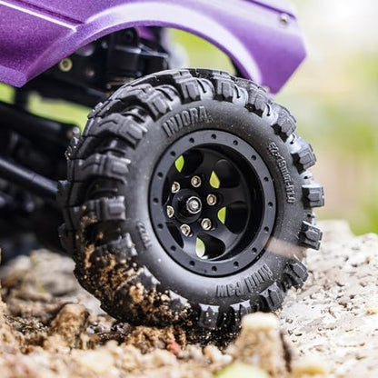 INJORA 1.0 Aluminium Beadlock Wheel for TRX4M 1/24 1/18 RC Crawler（Black） - color: Black