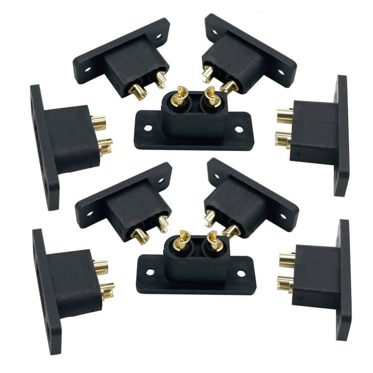 10Pcs Amass XT90E-M Battery Connector XT90E Male Plug Gold-Plated Connector with PVC Protective Sleeve Dust Cap for RC Aircraft Drone Accessories - style: XT90E-M Connector