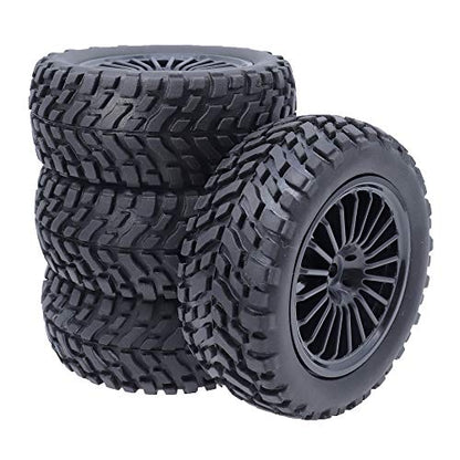 REhobby 4Pcs 1/10 Rally Tires 12mm Wheel hub OD 75mm Tyre for 1:10 RC Kyosho HSP HPI Rally Off-Road Car