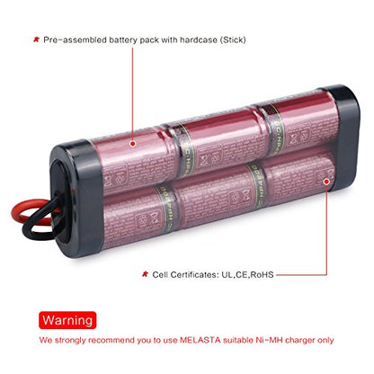 melasta 8.4V 4200mAh 7-Cell Hump NiMH Battery for RC Cars – Tamiya Plug | High-capacity rechargeable pack with Tamiya connector. Compatible with RC racing car models. Durable and stable output.
