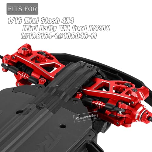 RC Upgrade Parts for Mini Slash 4X4,Mini Rally VXL Ford RS200(#108164-1#108046-1),RC Suspension Arms,C-Hubs Caster Blocks,Front Steering Block Knuckles,Rear Stub Axle Carriers,Red - color: Red(1set)