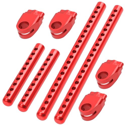 ShareGoo Metal RC Body Post Mounts Front Rear Body Holder Kit Compatible with Tamiya TT02 TT-02 1/10 RC Upgrade Parts (Red) - color: Red