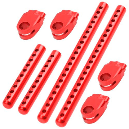 ShareGoo Metal RC Body Post Mounts Front Rear Body Holder Kit Compatible with Tamiya TT02 TT-02 1/10 RC Upgrade Parts (Red) - color: Red