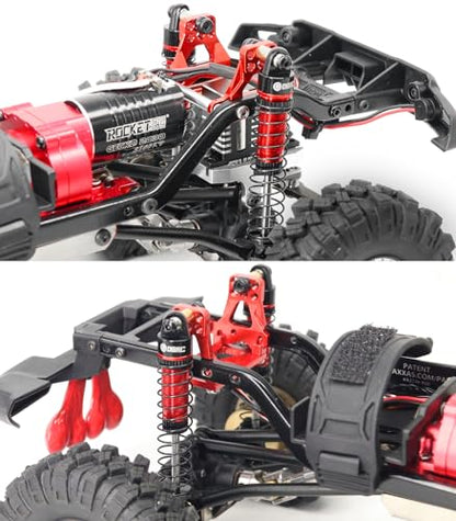 OGRC 60mm Long Travel RC Shock Absorber Oil Damper for TRX4M 1/18 RC Car | Oil-filled, Aluminum, for Traxxas TRX4M Upgrade Parts, Red - color: Black Red