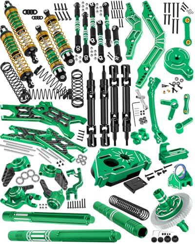 RC Upgrades Part for 1/10 Senton/Granite 3S &550,Shocks,Driveshafts,A Arms,Turnbuckles,Caster Block Set,Gearbox,25T Servo,58T Slipper,Center CVD &Support,Shock Towers,Steering,Green - color: Green(1set)