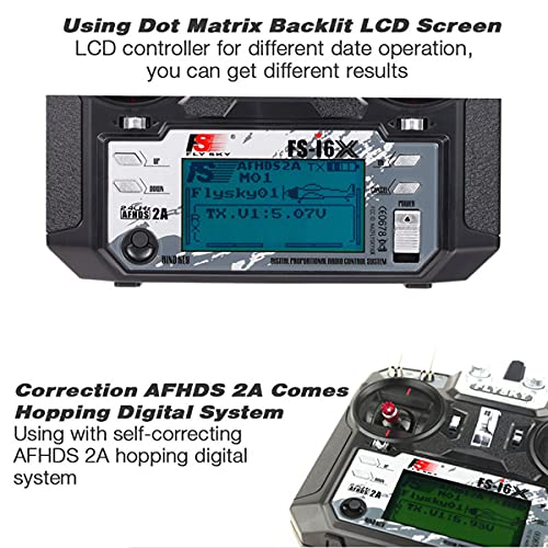 FLYSKY FS-i6X 6-10CH(Def.6) Transmitter and FS-iA6B Receiver for RC Models | 6-10 Channels (default 6) 2.4GHz AFHDS2A Radio System for RC Fixed Wing Quadcopter Car & Boat (Mode_2)