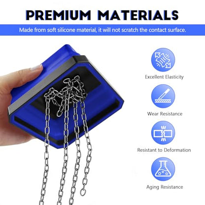 Collapsible Magnetic Parts Tray, 4.5 Inch Square Silicone Tray Holder with Double-Sided Magnetic Base, Foldable Tool Trays for Screw Bolts Nuts Pins Small Parts, Car Accessories (Blue) - color: Blue